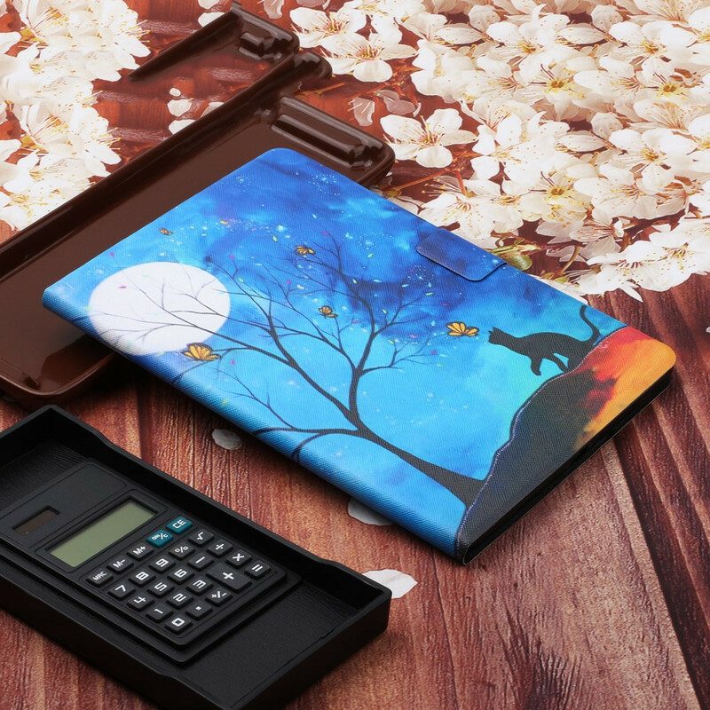 Lederhüllen Für Samsung Galaxy Tab A7 Lite Baum Zum Mond Und Zur Sonne