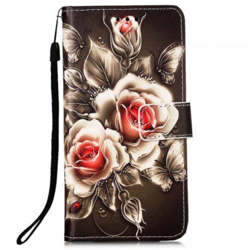 Flip Case Für Samsung Galaxy A53 5G Goldene Rosen