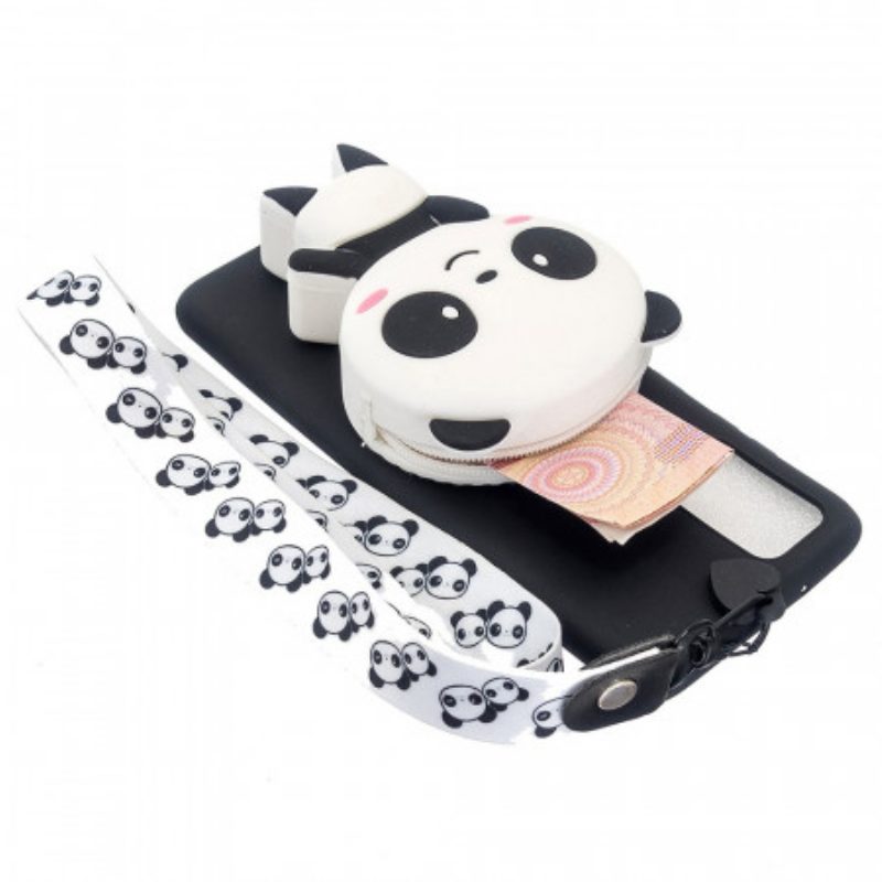 Hülle Für Samsung Galaxy A53 5G 3d-panda Mit Karabiner-lanyard