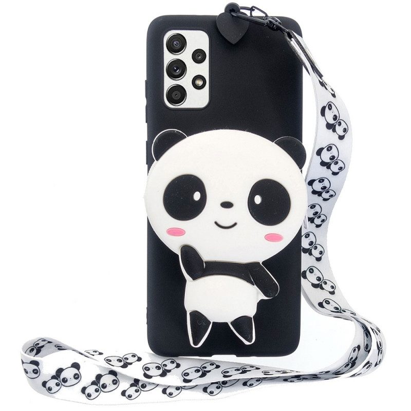 Hülle Für Samsung Galaxy A53 5G 3d-panda Mit Karabiner-lanyard