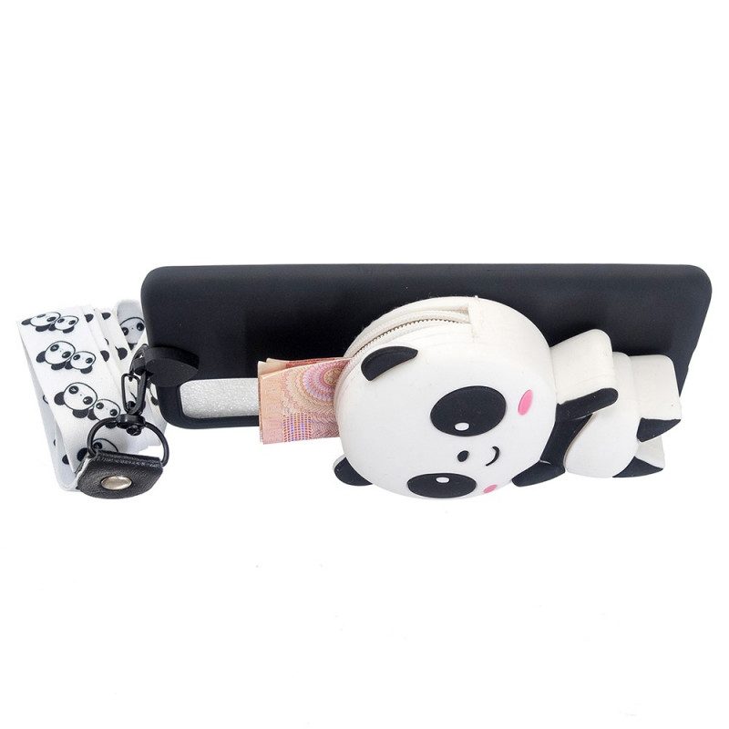 Hülle Für Samsung Galaxy A53 5G 3d-panda Mit Karabiner-lanyard