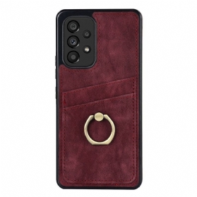 Hülle Für Samsung Galaxy A53 5G Vintage Ringhalterung Und Kartenhalter