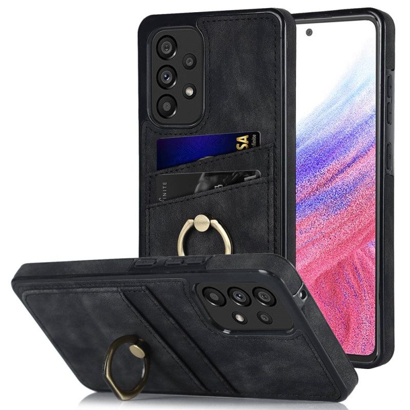 Hülle Für Samsung Galaxy A53 5G Vintage Ringhalterung Und Kartenhalter