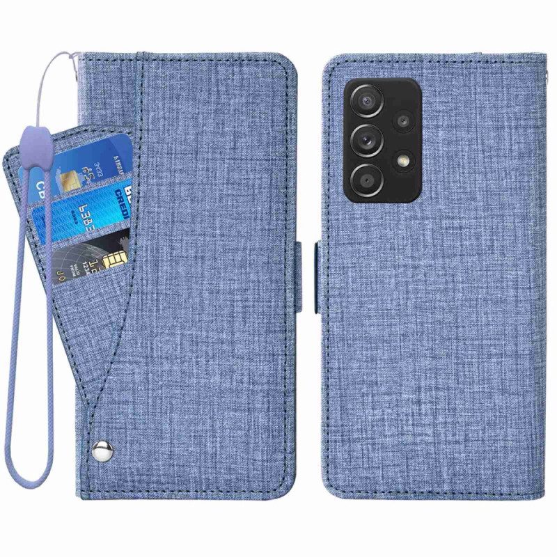 Lederhüllen Für Samsung Galaxy A53 5G Jeans Mit Drehbarem Kartenhalter