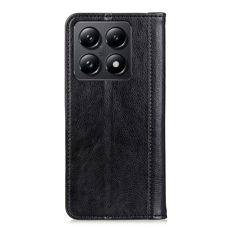 Flip Case Für Xiaomi 14t Pro Spaltleder