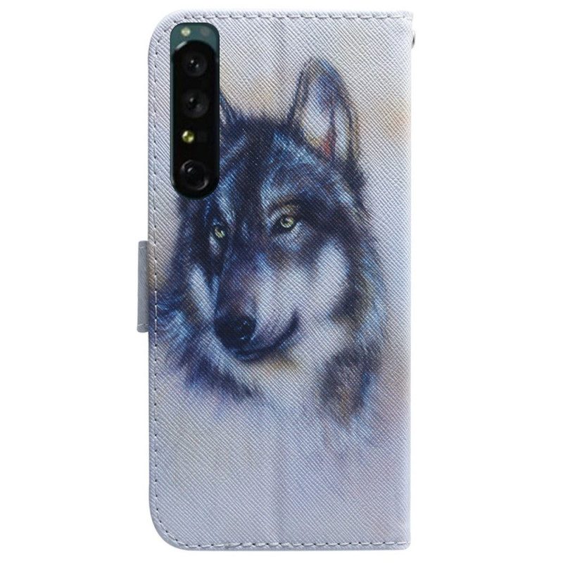 Flip Case Für Sony Xperia 1 IV Aquarellhund