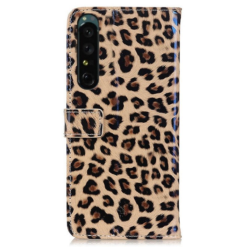 Flip Case Für Sony Xperia 1 IV Leopardenhaut-effekt