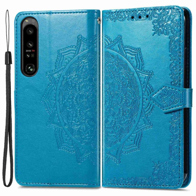 Flip Case Für Sony Xperia 1 IV Mandala-sonne Mit Schlüsselband