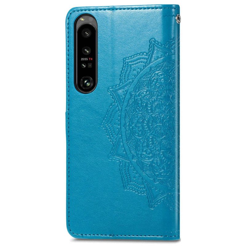 Flip Case Für Sony Xperia 1 IV Mandala-sonne Mit Schlüsselband