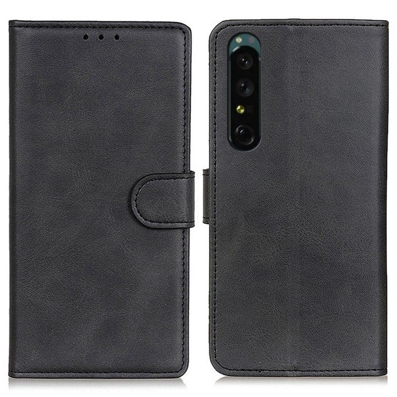 Flip Case Für Sony Xperia 1 IV Matter Ledereffekt