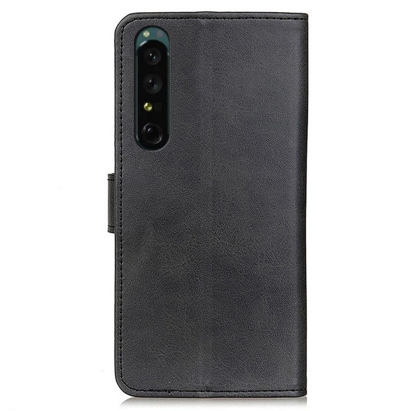 Flip Case Für Sony Xperia 1 IV Matter Ledereffekt