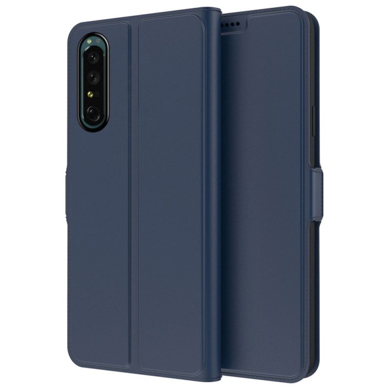 Flip Case Für Sony Xperia 1 IV Schlanker Ledereffekt