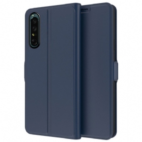 Flip Case Für Sony Xperia 1 IV Schlanker Ledereffekt