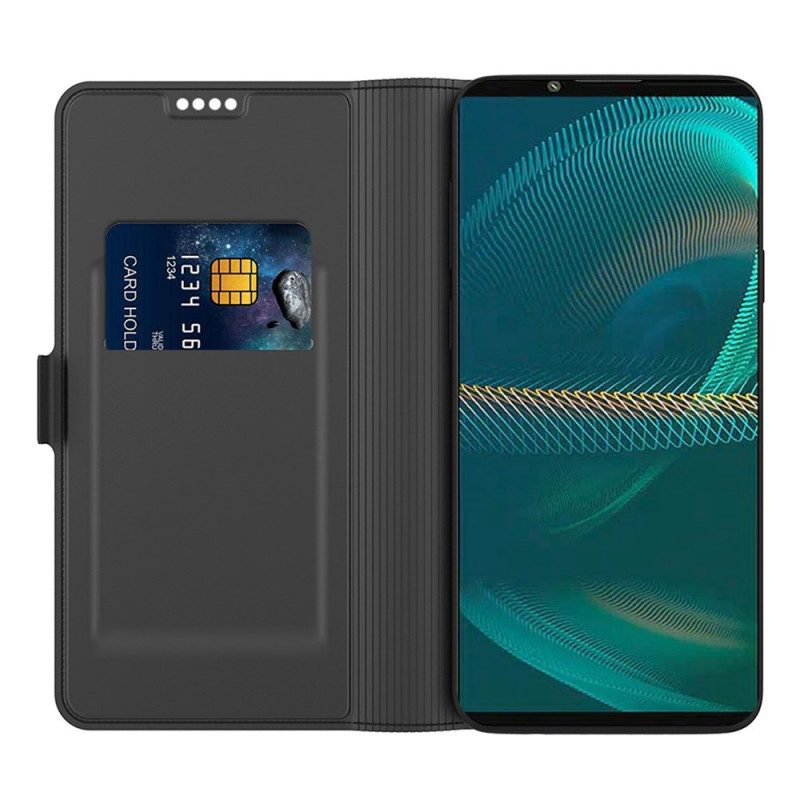 Flip Case Für Sony Xperia 1 IV Schlanker Ledereffekt