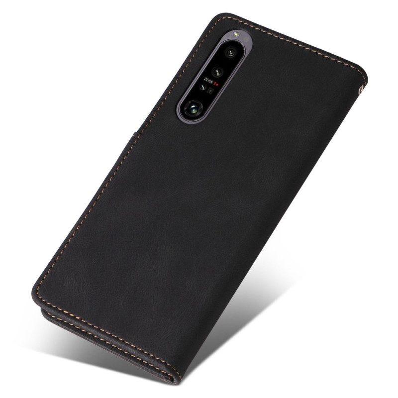 Flip Case Für Sony Xperia 1 IV Zweifarbig Mit Riemen