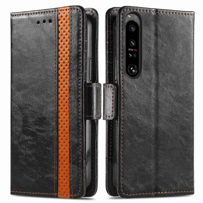 Flip Case Für Sony Xperia 1 IV Zweifarbiger Doppelverschluss