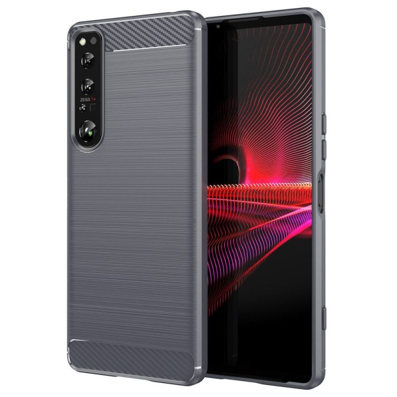 Hülle Für Sony Xperia 1 IV Gebürstete Kohlefaser