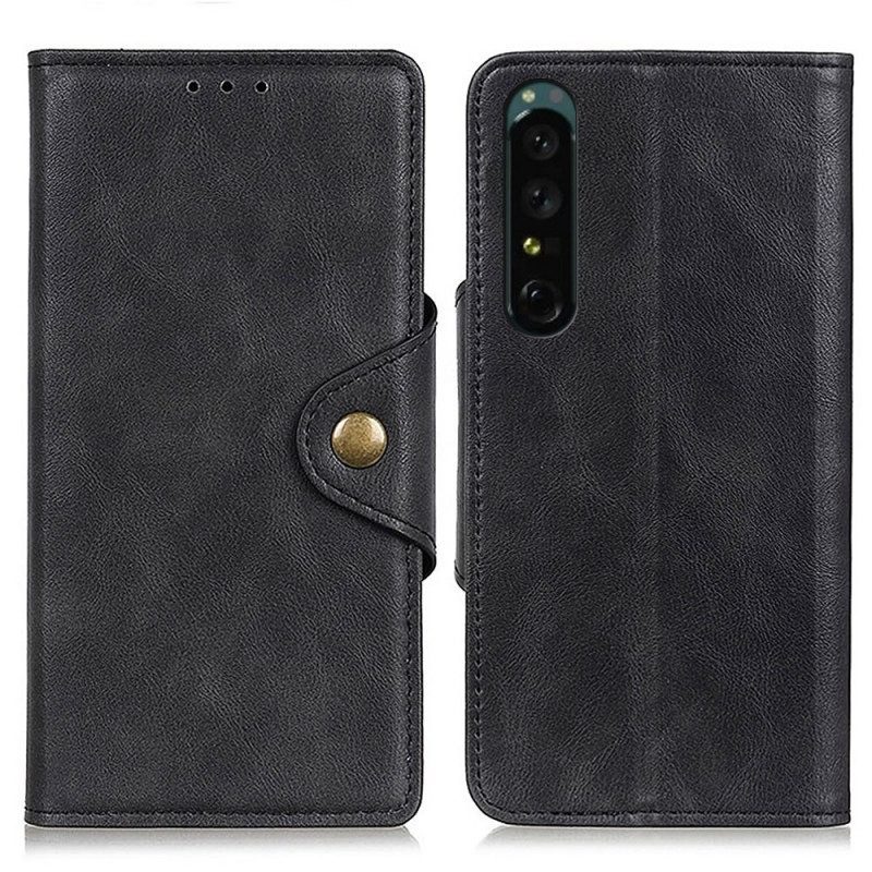 Lederhüllen Für Sony Xperia 1 IV Knopf Aus Kunstleder