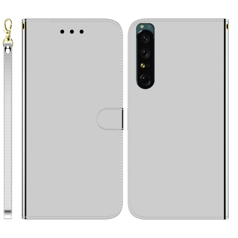 Lederhüllen Für Sony Xperia 1 IV Mit Kordel Spiegelband Aus Kunstleder