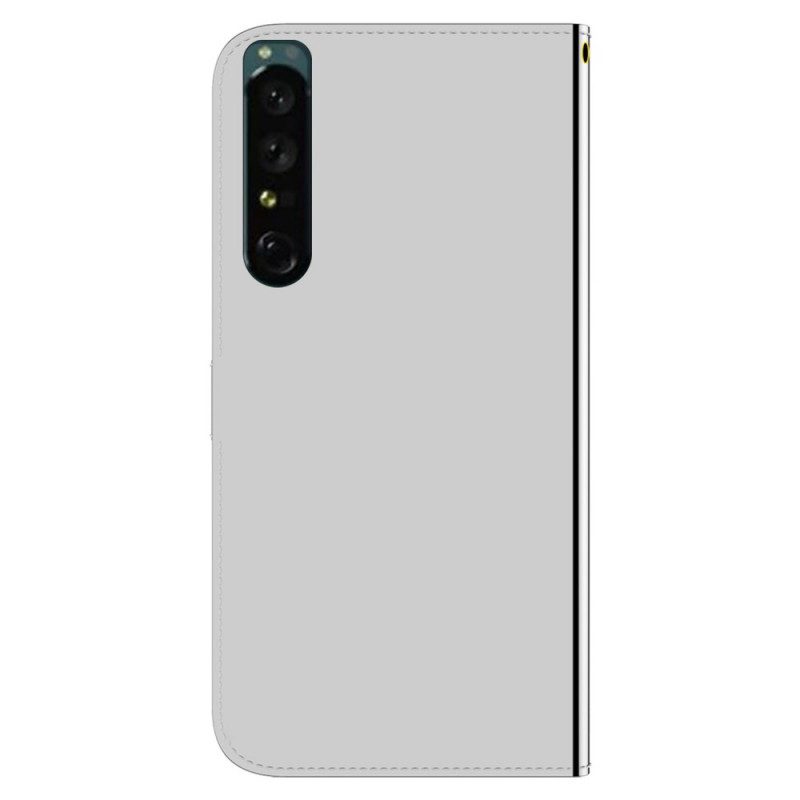 Lederhüllen Für Sony Xperia 1 IV Mit Kordel Spiegelband Aus Kunstleder