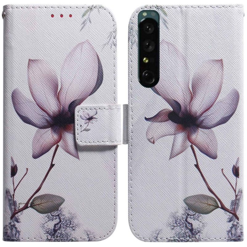 Lederhüllen Für Sony Xperia 1 IV Vintage Rosenblume