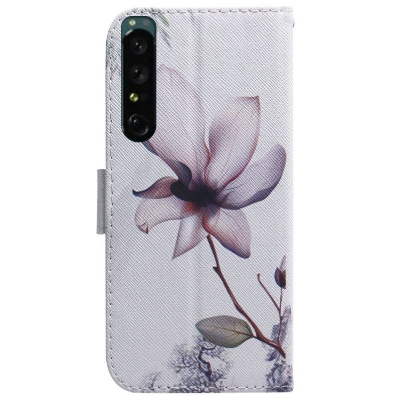 Lederhüllen Für Sony Xperia 1 IV Vintage Rosenblume