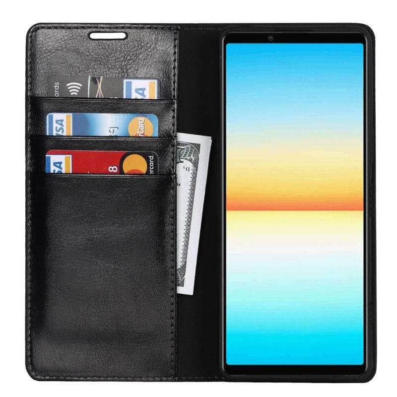 Schutzhülle Für Sony Xperia 1 IV Flip Case Echtes Leder