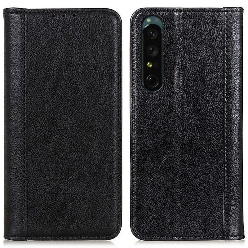 Schutzhülle Für Sony Xperia 1 IV Flip Case Klassisches Spaltleder