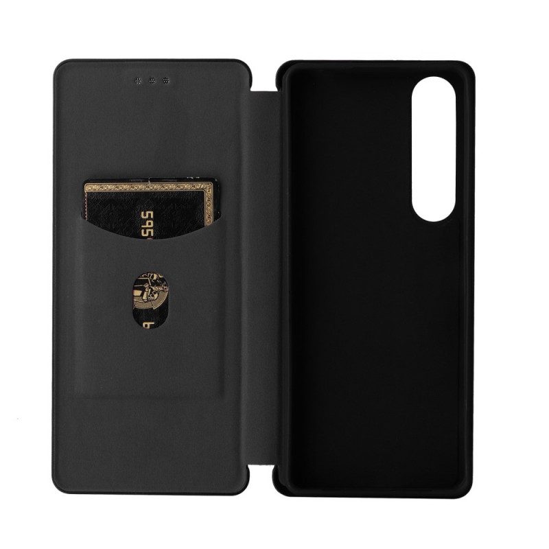 Schutzhülle Für Sony Xperia 1 IV Flip Case Kohlefaser-textur