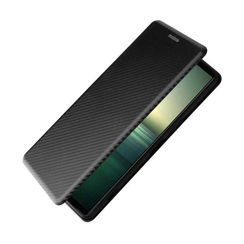 Schutzhülle Für Sony Xperia 1 IV Flip Case Kohlefaser-textur