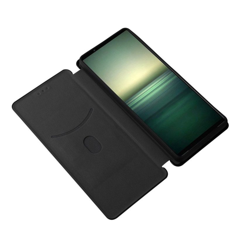 Schutzhülle Für Sony Xperia 1 IV Flip Case Kohlefaser-textur