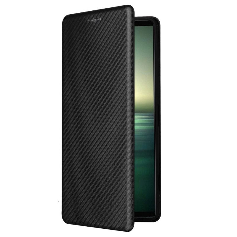 Schutzhülle Für Sony Xperia 1 IV Flip Case Kohlefaser-textur