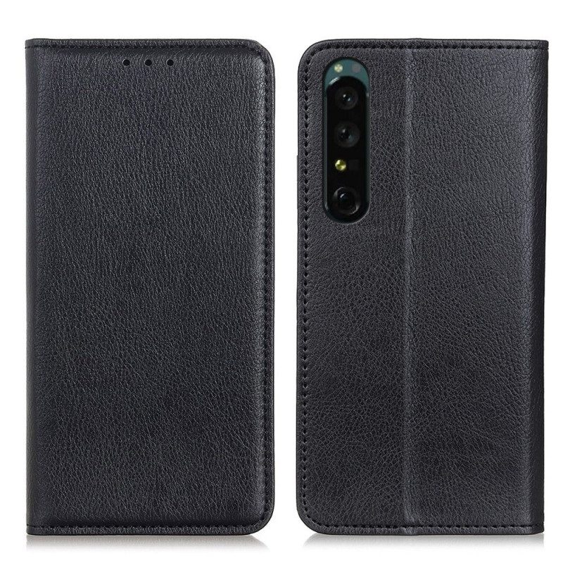 Schutzhülle Für Sony Xperia 1 IV Flip Case Litschi-spaltleder