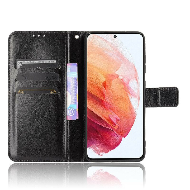 Flip Case Für Samsung Galaxy S21 FE Auffälliges Kunstleder