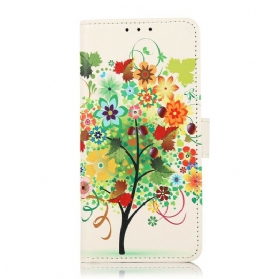 Flip Case Für Samsung Galaxy S21 FE Blühender Baum