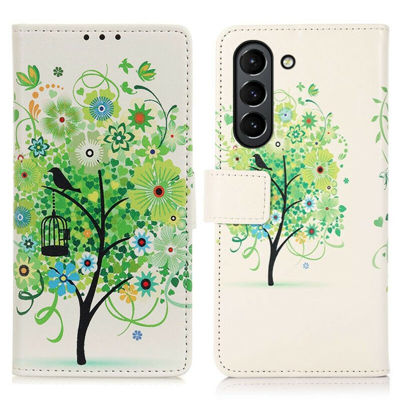 Flip Case Für Samsung Galaxy S21 FE Blühender Baum