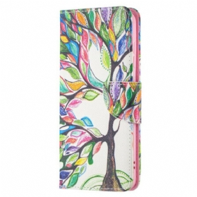 Flip Case Für Samsung Galaxy S21 FE Bunter Baum