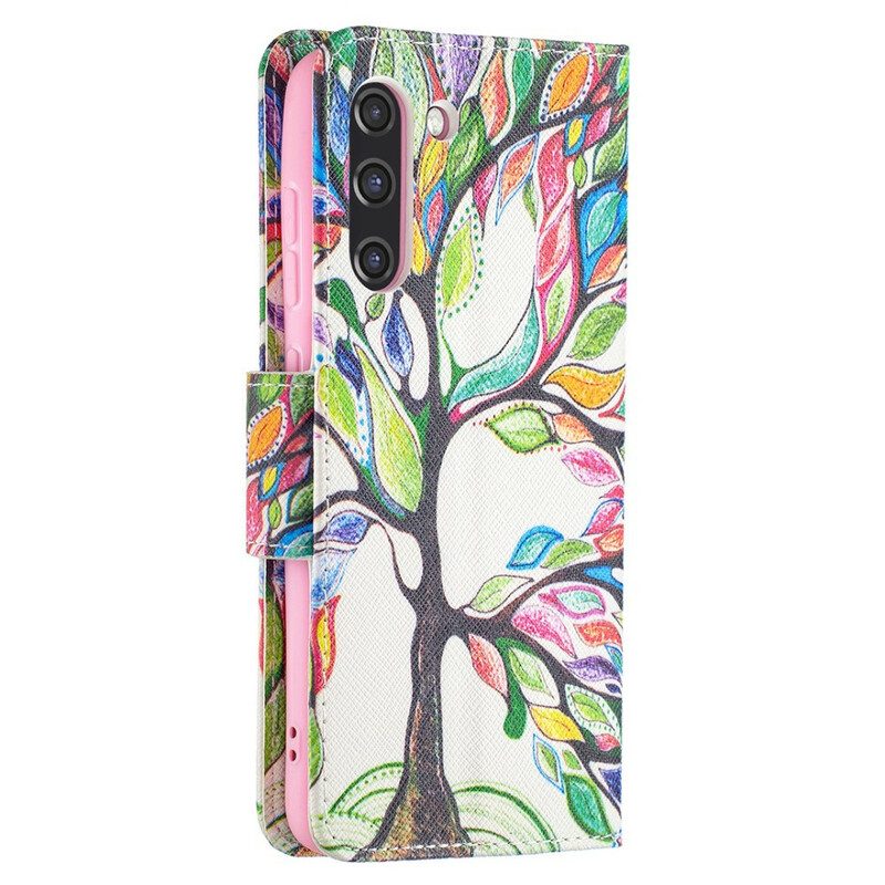 Flip Case Für Samsung Galaxy S21 FE Bunter Baum