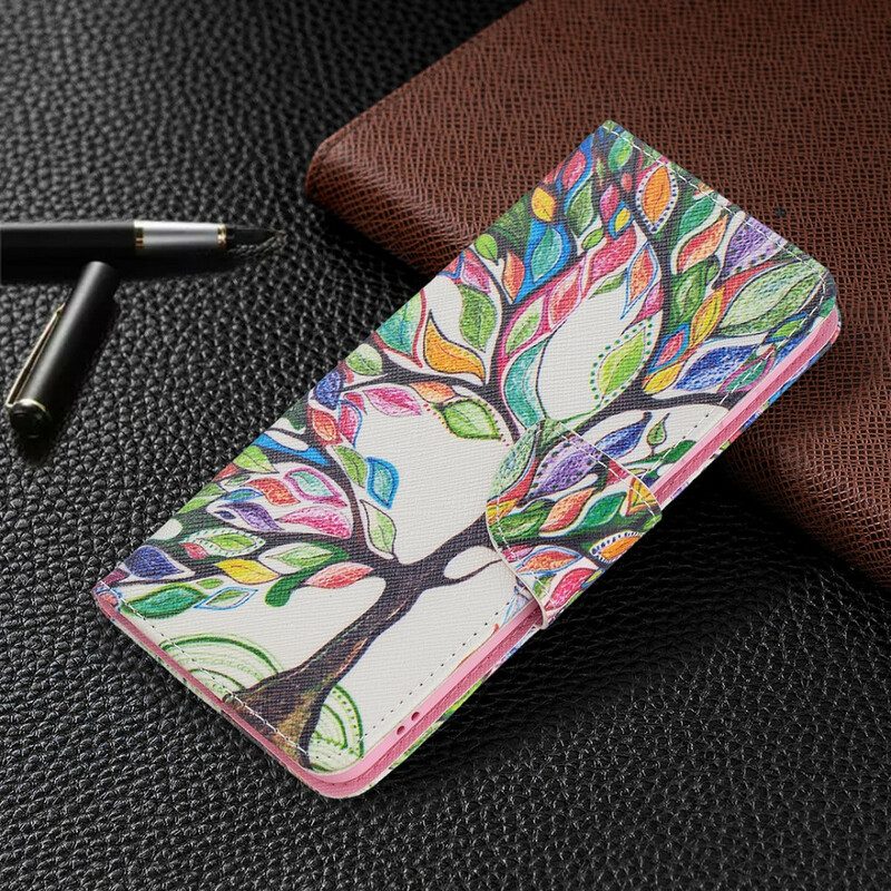 Flip Case Für Samsung Galaxy S21 FE Bunter Baum