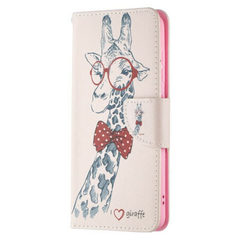 Flip Case Für Samsung Galaxy S21 FE Kluge Giraffe