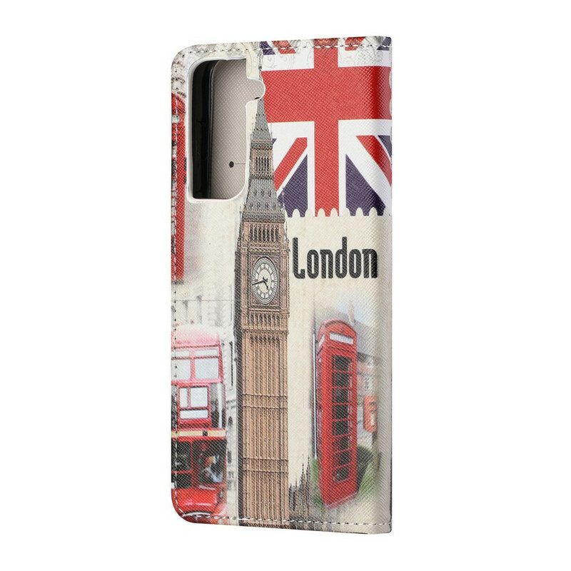 Flip Case Für Samsung Galaxy S21 FE Londoner Leben