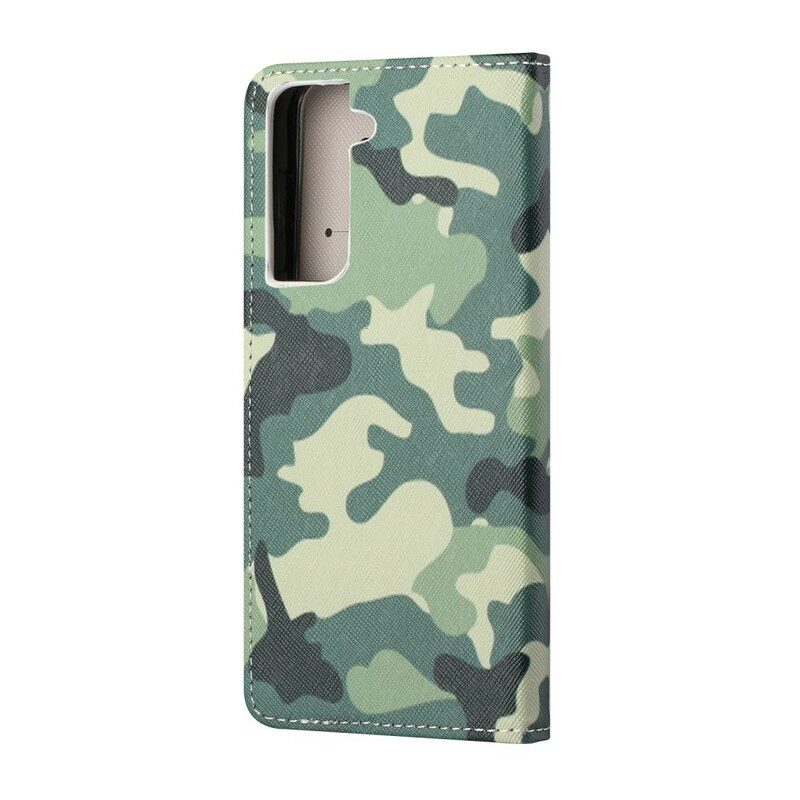 Flip Case Für Samsung Galaxy S21 FE Militärische Tarnung