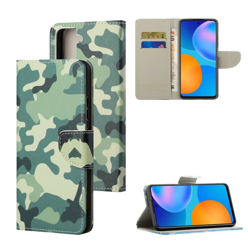 Flip Case Für Samsung Galaxy S21 FE Militärische Tarnung