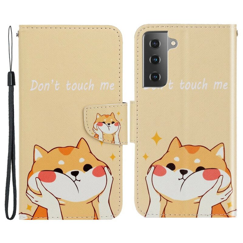 Flip Case Für Samsung Galaxy S21 FE Mit Kordel Katze. Fass Mich Nicht Mit Riemen An