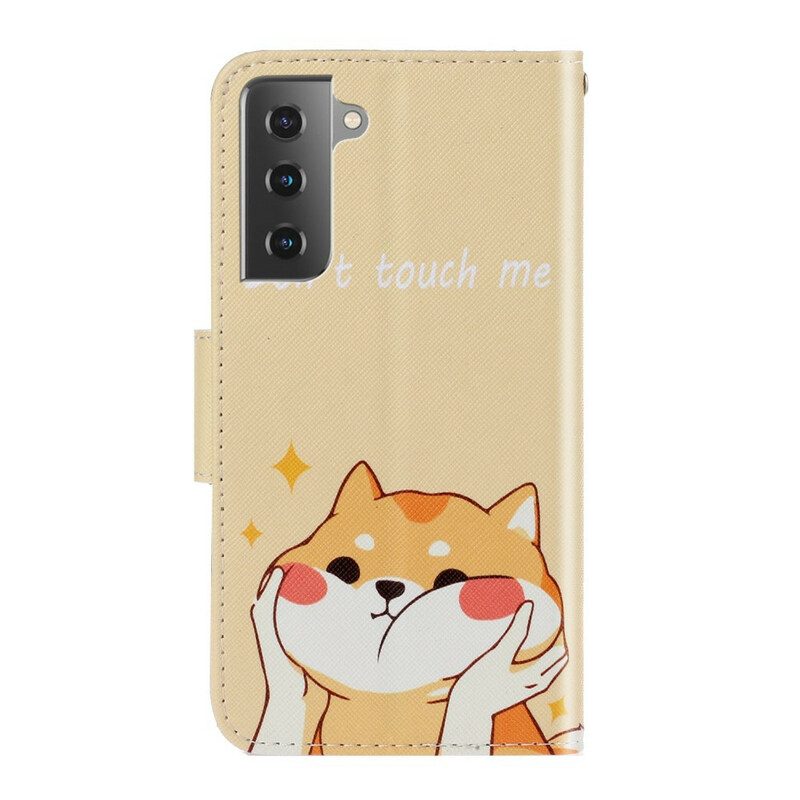 Flip Case Für Samsung Galaxy S21 FE Mit Kordel Katze. Fass Mich Nicht Mit Riemen An