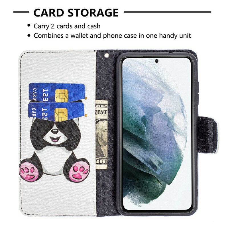 Flip Case Für Samsung Galaxy S21 FE Panda-spaß