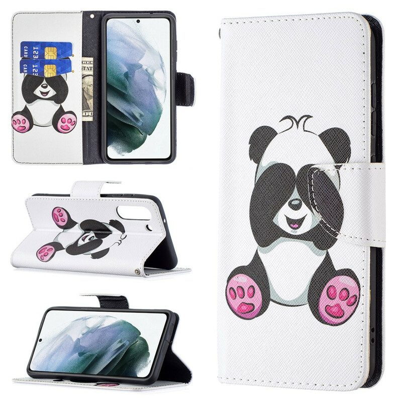 Flip Case Für Samsung Galaxy S21 FE Panda-spaß