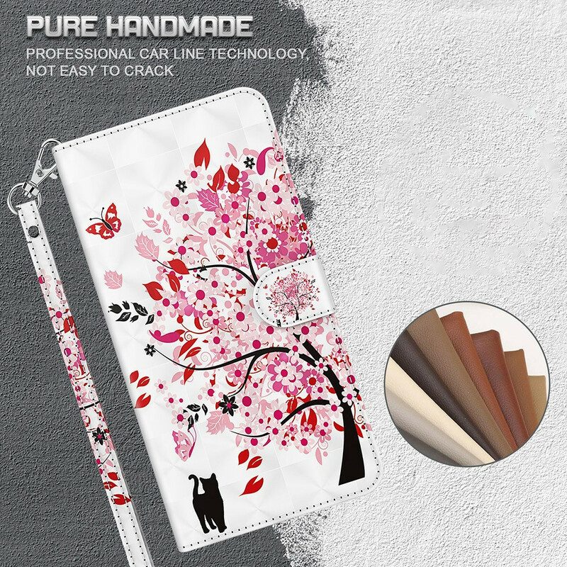 Flip Case Für Samsung Galaxy S21 FE Rosa Baum