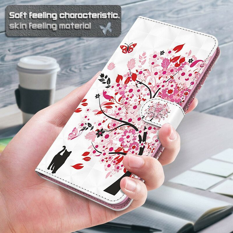 Flip Case Für Samsung Galaxy S21 FE Rosa Baum