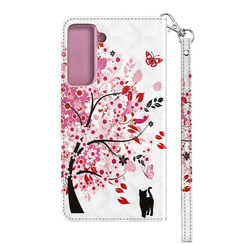 Flip Case Für Samsung Galaxy S21 FE Rosa Baum